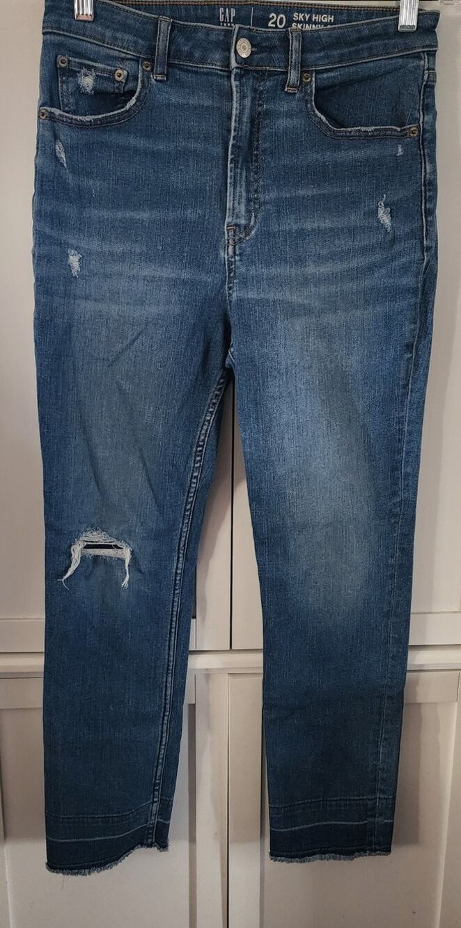 Gap Teen Sky High Skinny Ankle Raw Hem Size 20
